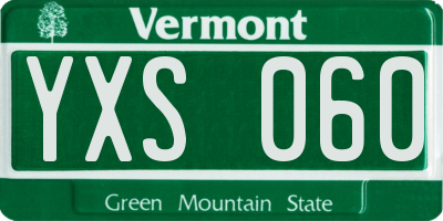 VT license plate YXS060