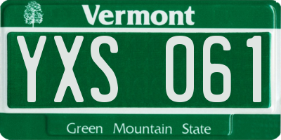 VT license plate YXS061