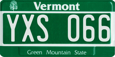 VT license plate YXS066
