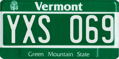 VT license plate YXS069