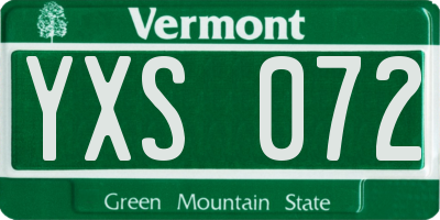 VT license plate YXS072