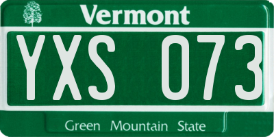 VT license plate YXS073
