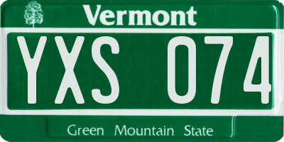 VT license plate YXS074