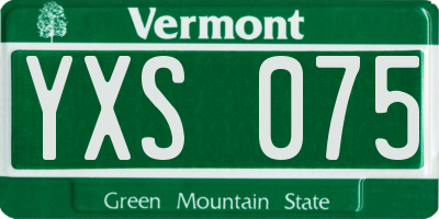 VT license plate YXS075