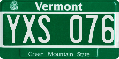 VT license plate YXS076