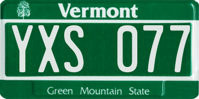 VT license plate YXS077