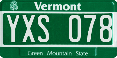 VT license plate YXS078