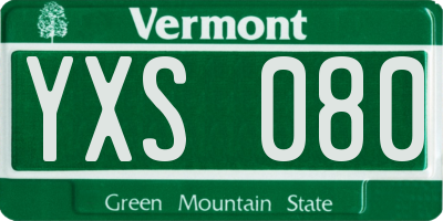 VT license plate YXS080