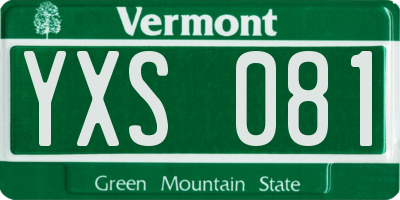 VT license plate YXS081
