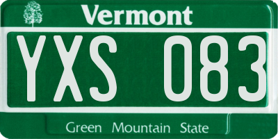 VT license plate YXS083