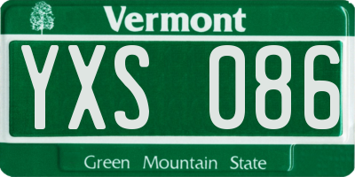 VT license plate YXS086