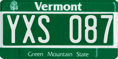 VT license plate YXS087