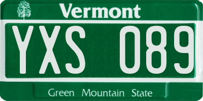VT license plate YXS089
