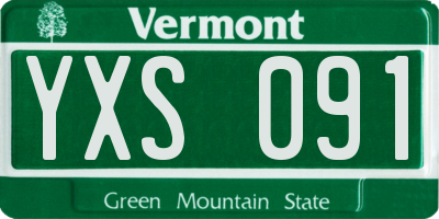 VT license plate YXS091