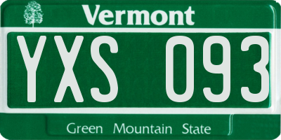 VT license plate YXS093