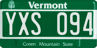VT license plate YXS094