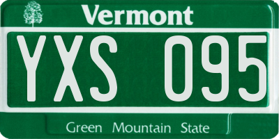 VT license plate YXS095