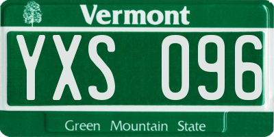 VT license plate YXS096