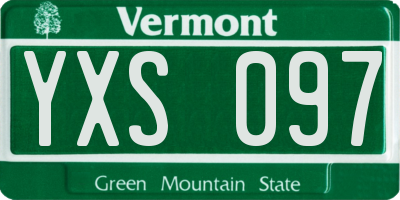 VT license plate YXS097
