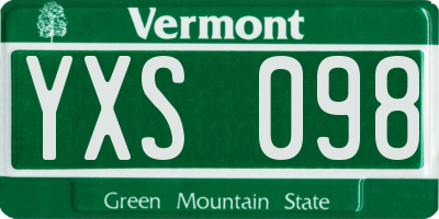 VT license plate YXS098