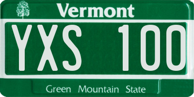 VT license plate YXS100