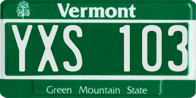 VT license plate YXS103