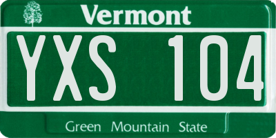 VT license plate YXS104