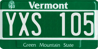 VT license plate YXS105