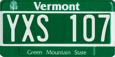 VT license plate YXS107