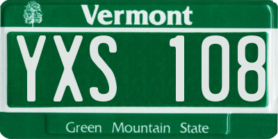 VT license plate YXS108