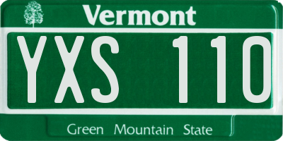VT license plate YXS110