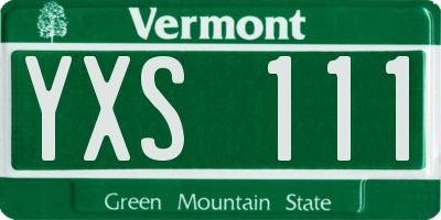 VT license plate YXS111