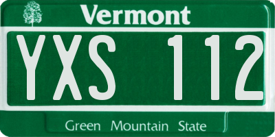 VT license plate YXS112