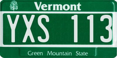 VT license plate YXS113