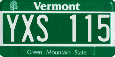 VT license plate YXS115