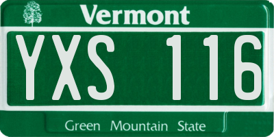 VT license plate YXS116