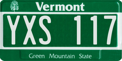 VT license plate YXS117