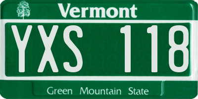 VT license plate YXS118