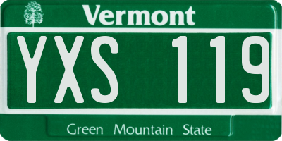 VT license plate YXS119