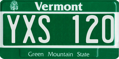 VT license plate YXS120