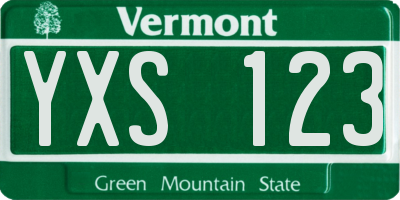 VT license plate YXS123