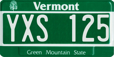 VT license plate YXS125