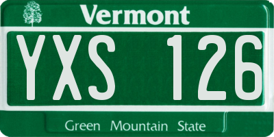 VT license plate YXS126
