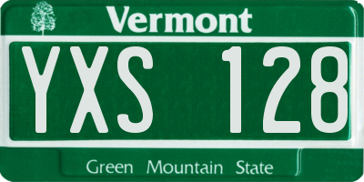 VT license plate YXS128