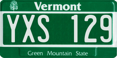 VT license plate YXS129