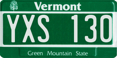 VT license plate YXS130