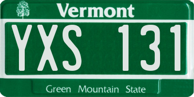 VT license plate YXS131