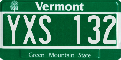 VT license plate YXS132