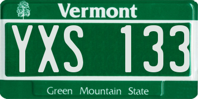 VT license plate YXS133