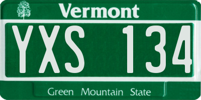 VT license plate YXS134